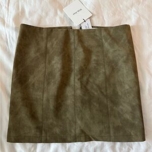 With Jean Leo Skirt Olive Green Suede Pencil Skirt SIZE XS BNWT